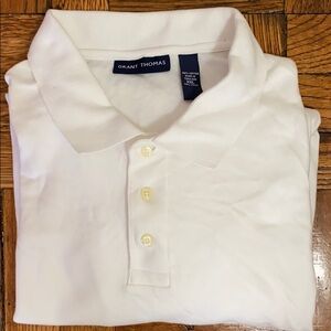 Grant Thomas White short sleeve polo shirt